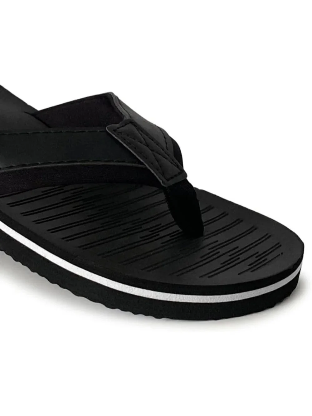 Norty Thong Men's Dark Black Footwear For Summer Comfortable Sandals Casual